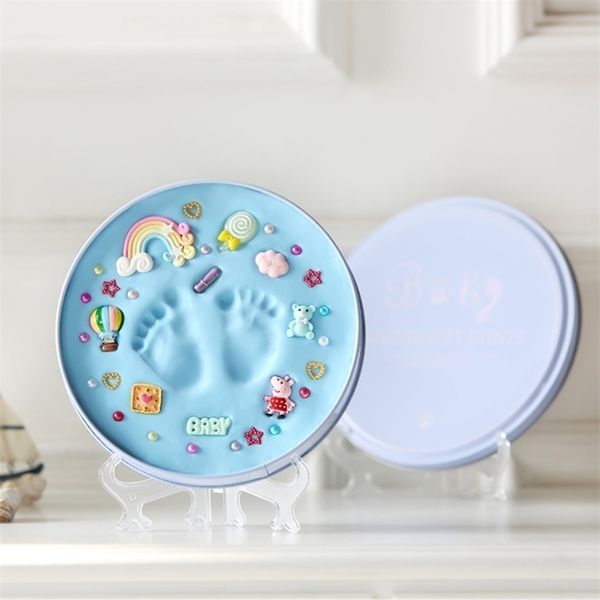 

baby hand print footprint imprint kit print mud and souvenirs mold hundred days gift 211028