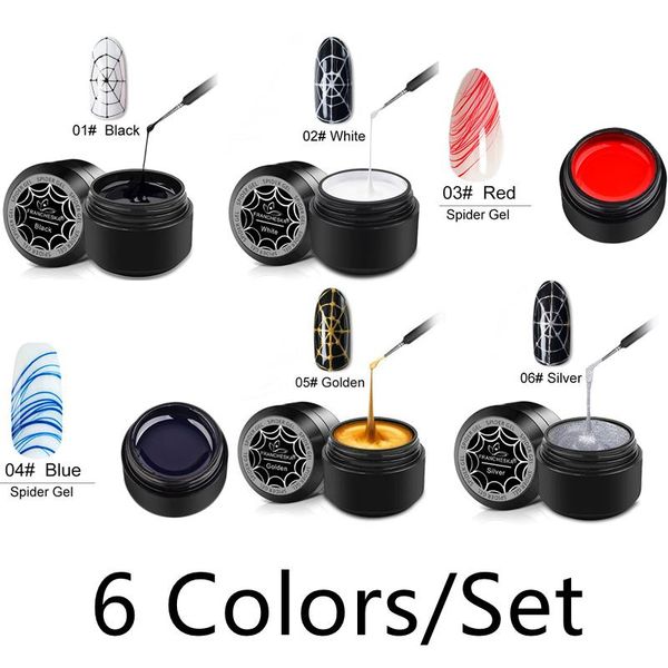 

nail gel 3colors/set polish spider point to line super strong stretch elastic drawing painted one-s molding art tool, Red;pink