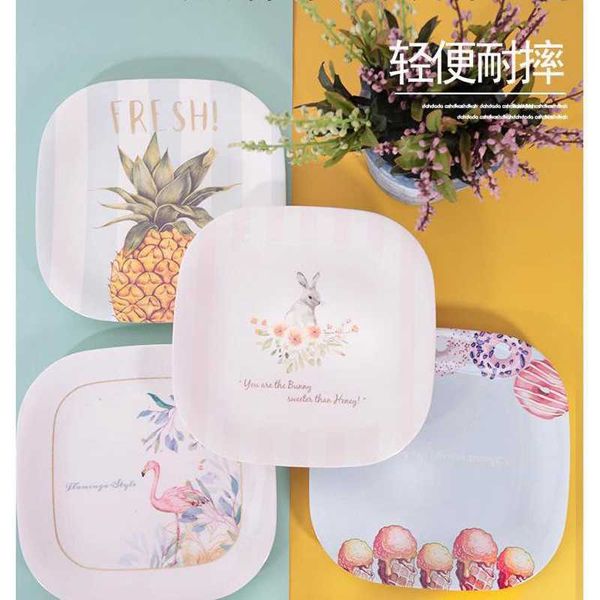 

miamine environmental tableware square tray pastry fruit plate dinnerware set sets