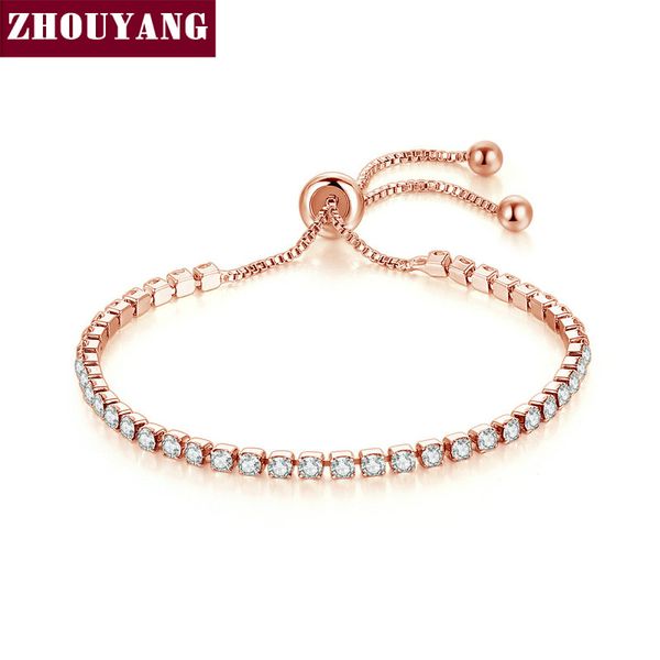 Pulseira de tênis para mulheres estilo de luxo 4 cor 4 garras mosaico cúbico zirconia cor prata moda jóias presente H095