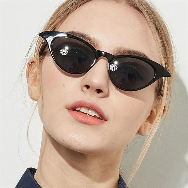

6colors fashion cat eye sun glasses for 2021 women sunglasses brand designer pc material uv400 box packing jyj101, White;black