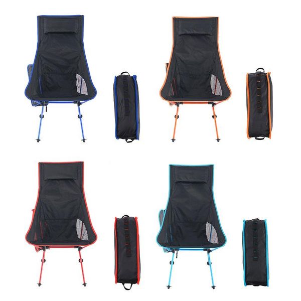 

fishing accessories folding high back camping chair with headrest outdoor aluminum alloy heavy duty foldable for beach garden