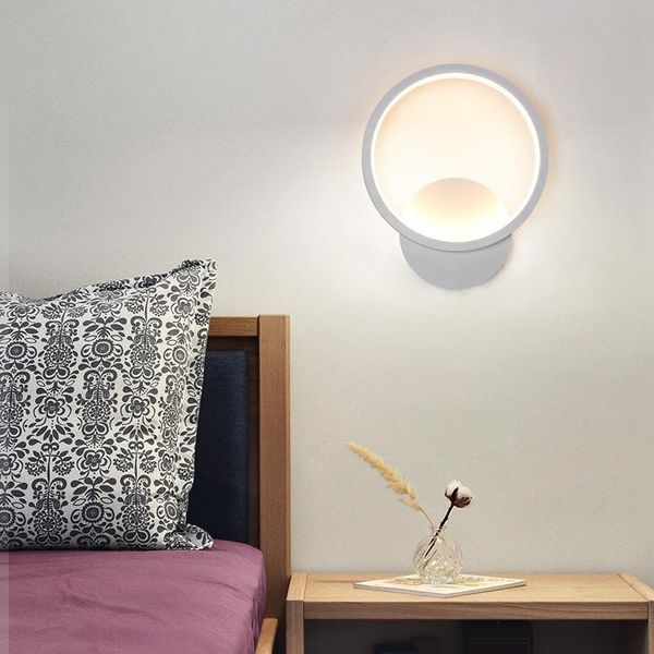 

ring sconce led wall lamp nordic reading corridor minimalist lighting fixture modern black/white kitchen 12w decor light