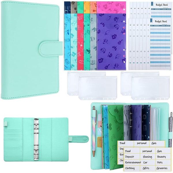 

gift wrap 31pcs budget organizer binder pu leather cash envelope system sets, they are great for storage cash,money handling