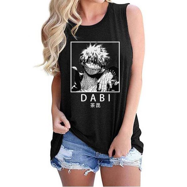 

women's tanks & camis dabi anime tank women vest summer shirt sleeveless t-shirts boku no hero academia tee shirts clothes female, White