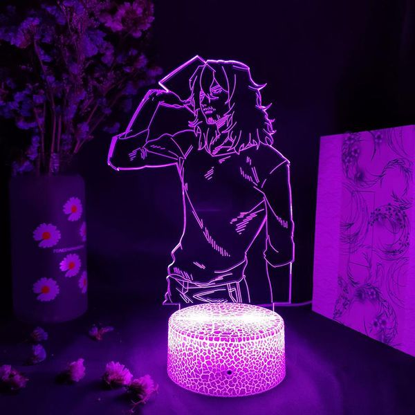 

night lights 3d led lamp anime my hero academia 16color changing touch sensor sa aizawa figure kids bedroom decor light dropping