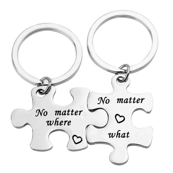 

keychains 2pcs valentine family key chain couple gifts boyfriend girlfriend, Silver