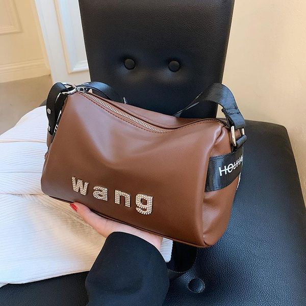 

evening bags fashion soft pu leather letter large capacity wide shoulder strap messenger tote bag bolso mujer luxury designer handbag