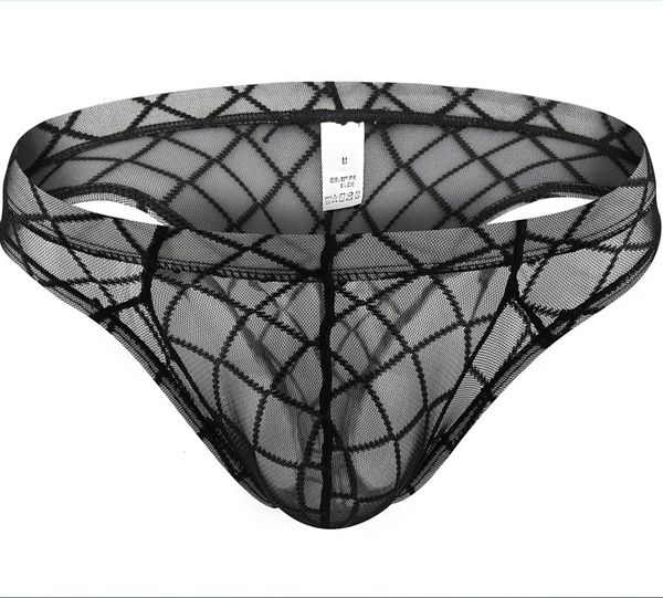 

men's underwear briefs triangle mesh transparent sexy, Black;white