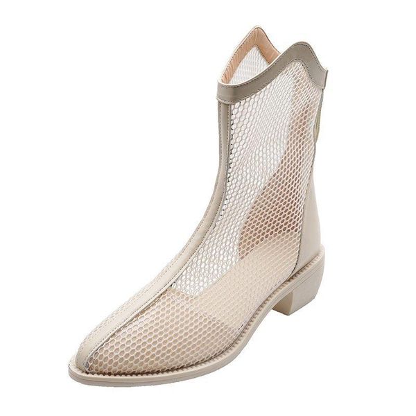 

fashion casual sandals women 2021 summer wild breathable net boots hollow with red pointed toe tide, Black