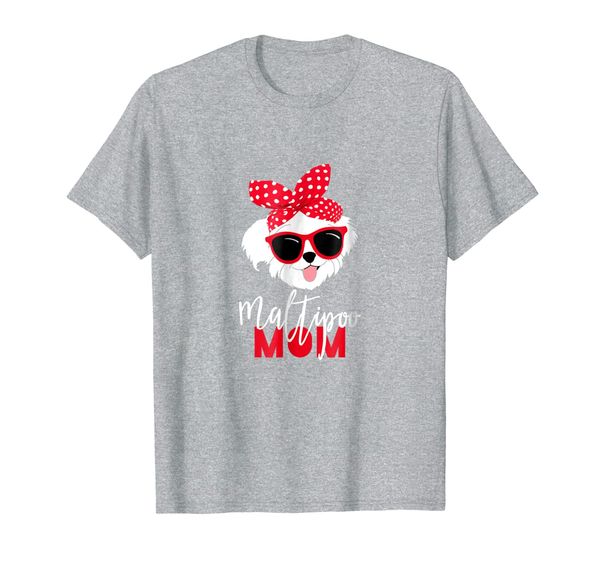 

dog lovers t shirt maltipoo mom fur mama shirt, White;black