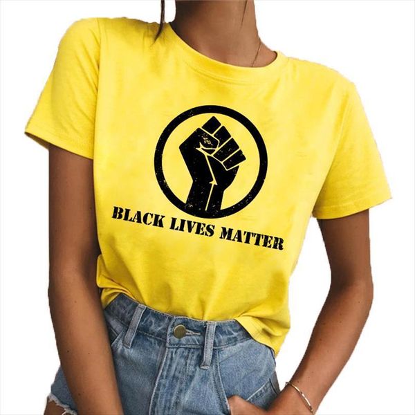 

black lives matter i cant men and women breathe letter print short sleeve yellow summer tee oversize clothing, White;black