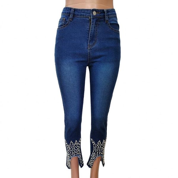 

spring autumn denim jeans bodycon streetwear women festival clothing high waist pants 2021 club women's, Blue