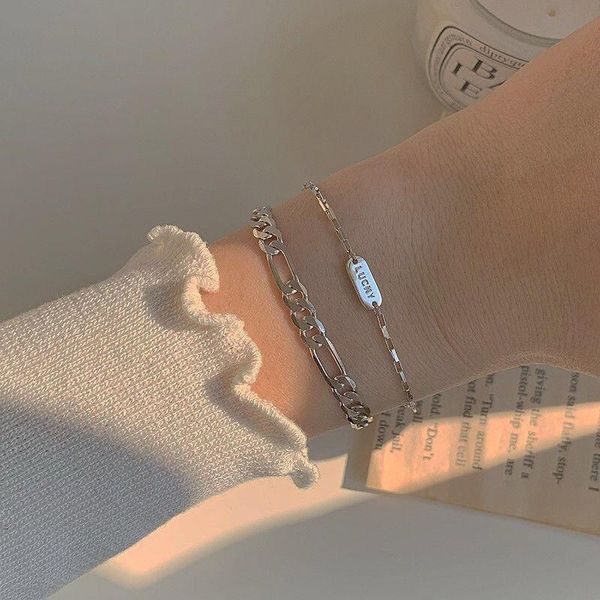 

pendant necklaces 2021 silver plated lucky bracelet female niche hand jewelry