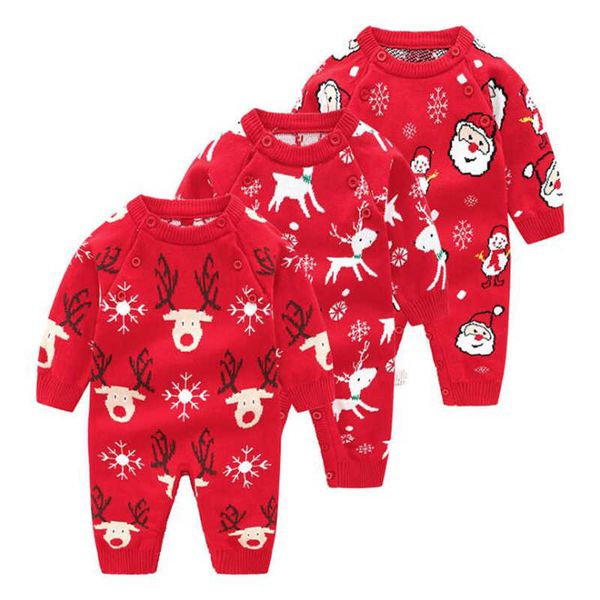 

0-2yrs christmas elk autumn winter infant baby boys girls rompers clothing kids boy girl long sleeve rompers clothes, White