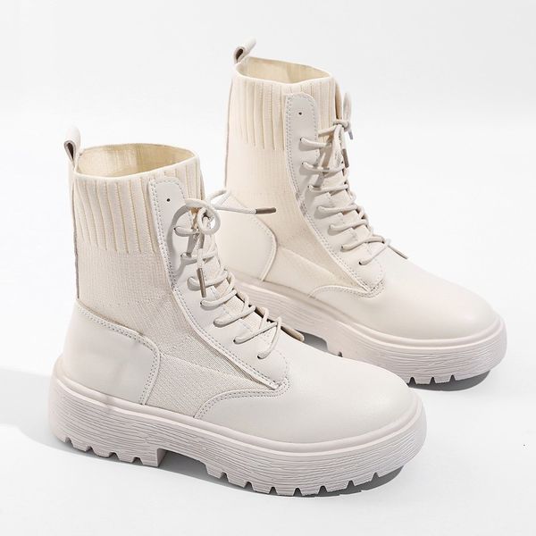 

dress shoes botas de tornozelo para mulheres outono botas motocicleta salto grosso platfoankle brm sapatos mulher rendas atÃ© do do pÃ© redond, Black