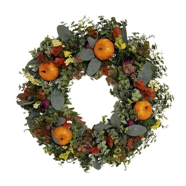 

decorative flowers & wreaths halloween eucalyptus garland diy hanging wreath front door house decoration tag thanksgiving fall home ornament