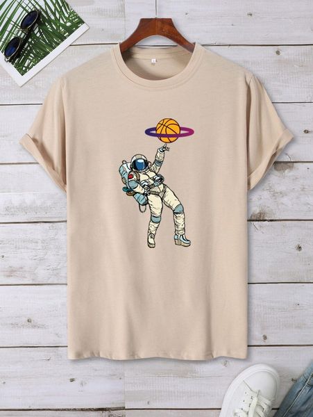 

men figure graphic round neck tee n7pg#, White;black