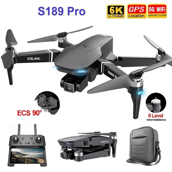 

drone brushless motor 6k with hdcamera 1km long distance 5g 600 m wifi fpv professional quadcopter s189 gps rc dron drones