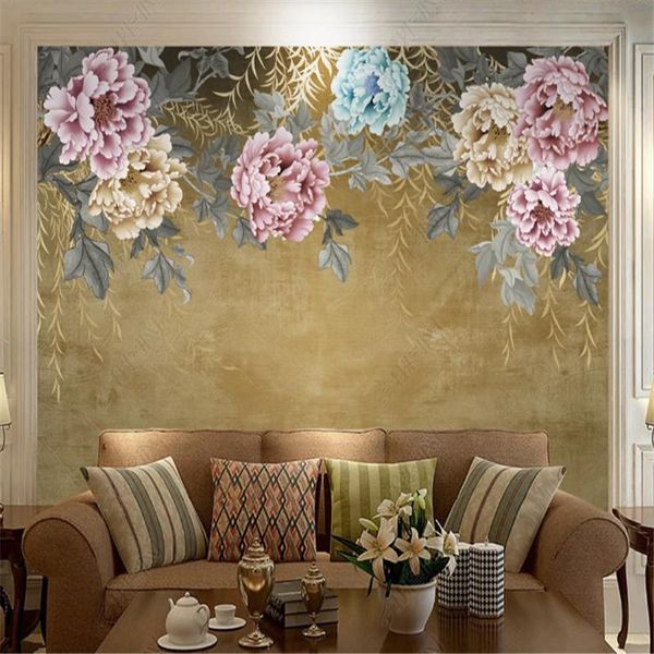 

wallpapers chinese style high-definition classical peony wallpaper for living room wealth tv background wall papers home decor mural