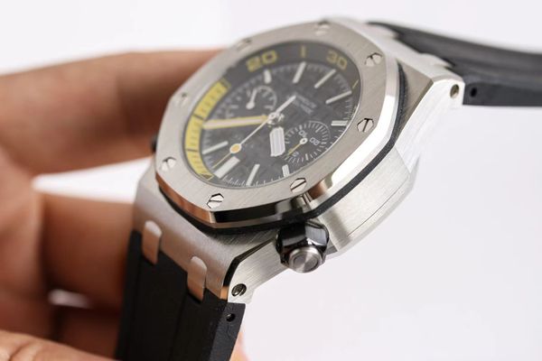 

jf 26703 timing automatic mechanical men's watch size 42 mm equipped with cal.3124 movement cnc forging wire drawing process polishing, Slivery;golden