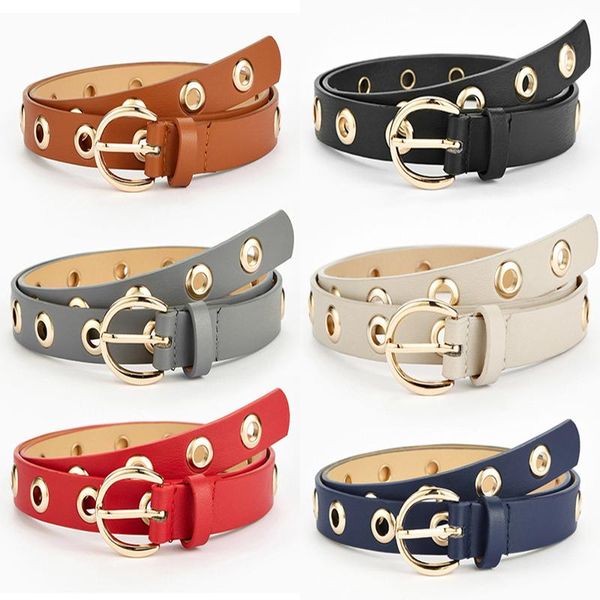 

belts fashion women's casual full hole belt adjustable pin buckle denim decorative, Black;brown