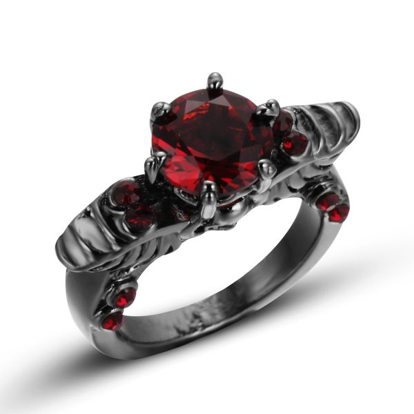 

high-grade purple zircon black gold plated skull ring mix size 5-10#, Silver
