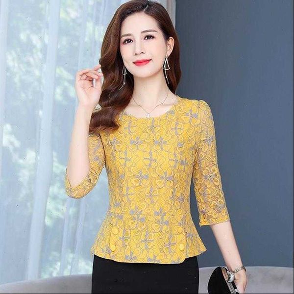 

women spring autumn style womens shirts lace blouses lady casual half sleeve o neck blusas zz0600, White