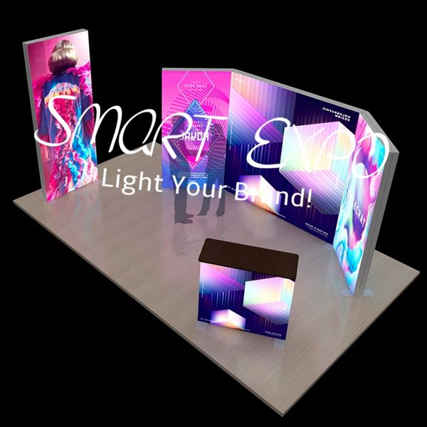 Lightbox LED comércio backlit show advertising stand com gráficos de impressão personalizados Saco de transporte fácil