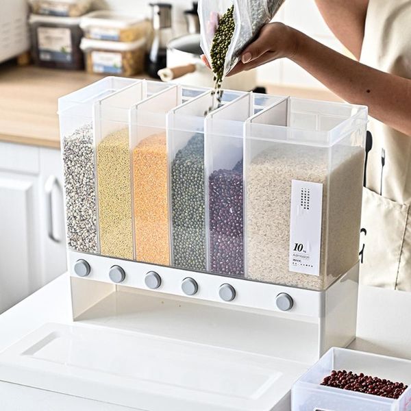 

storage bottles & jars 10kg cereal disp rice bucket home division seal insect and moisture proof kitchen box whole grain dispenser