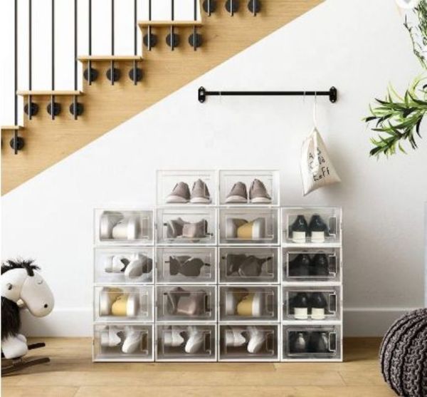 

large clear plastic shoe storage foldable sneaker