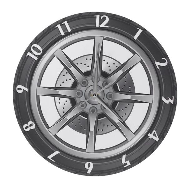 

wall clocks car wheel clock creative home decor modern living room mute