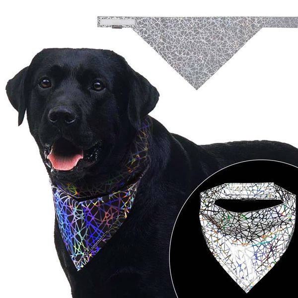 

dog apparel reflective bandana colorful triangular bandage small medium large dogs scarf bibs towel costume pet accessories