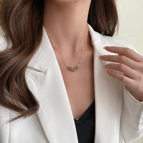 

chains fashion necklace for women light luxury simple versatile temperament exquisite jewelry japanese and korean 2021, Silver