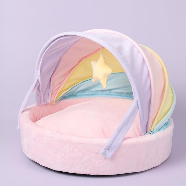 

kennels & pens four season rainbow simple dog bed fluffy pet kennel absorbent cat cushion warm soft sofa sleeping mats supplies