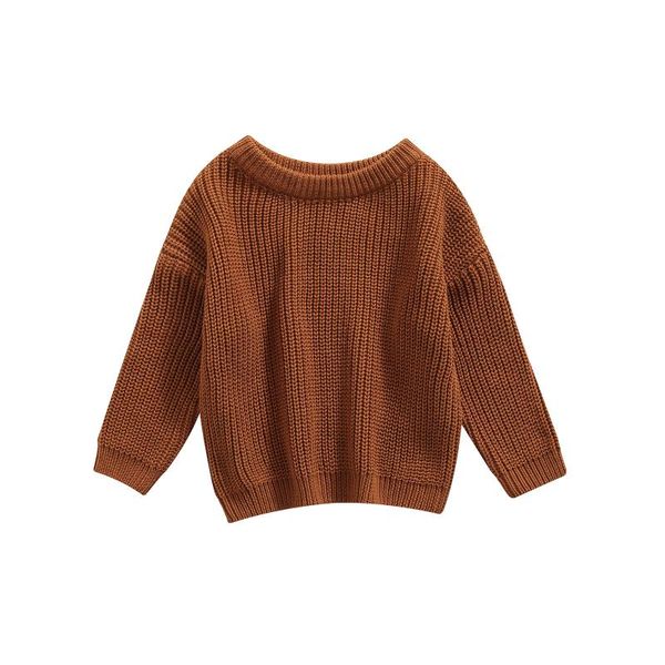 

pullover baby solid color o-neck sweater, loose fit long sleeve knitted for autumn, winter, Blue