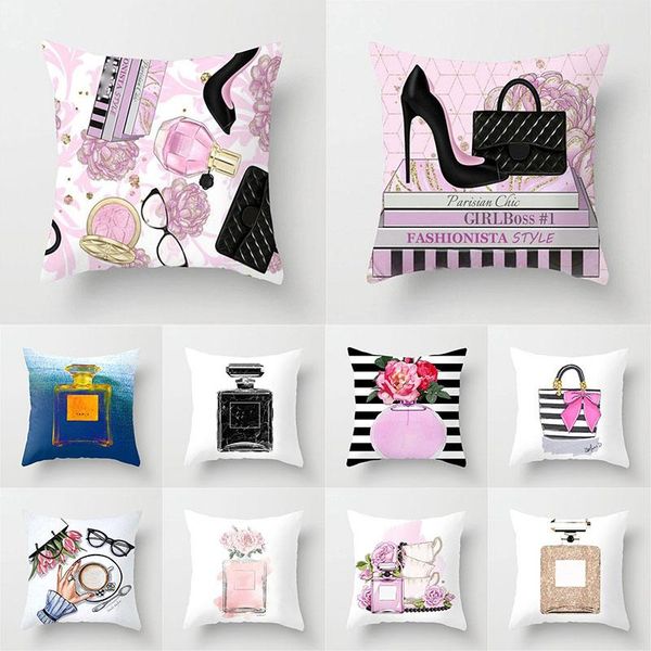 

cushion/decorative pillow perfume bottle cushion cover 45x45 polyester flowers decorative sofa cushions throw pillows home decor cases