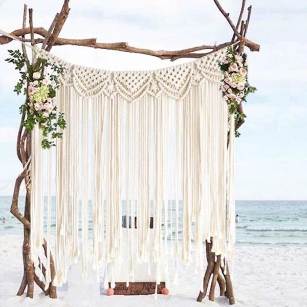 

tapestries solid color tassel tapestry handmade large woven wall boho wedding backdrop beautiful banner hanging decor