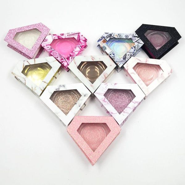 

false eyelashes diamond lash boxes glitter eyelash box with holders pink for