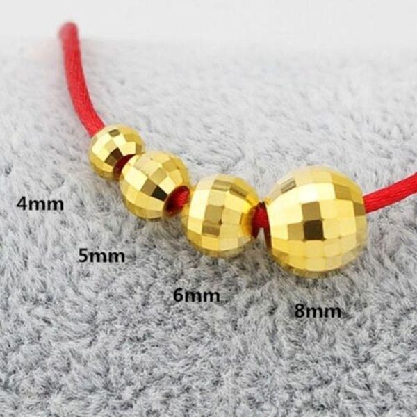 

other 1pcs real 999 24k yellow gold bead luck faced loose pendant 4mm
