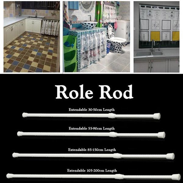 

shower curtains spring net voile tension curtain rail loaded pole rod