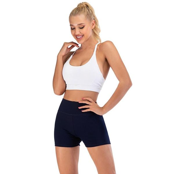 

women's shorts sports high waist pure color trousers casual pants, White;black