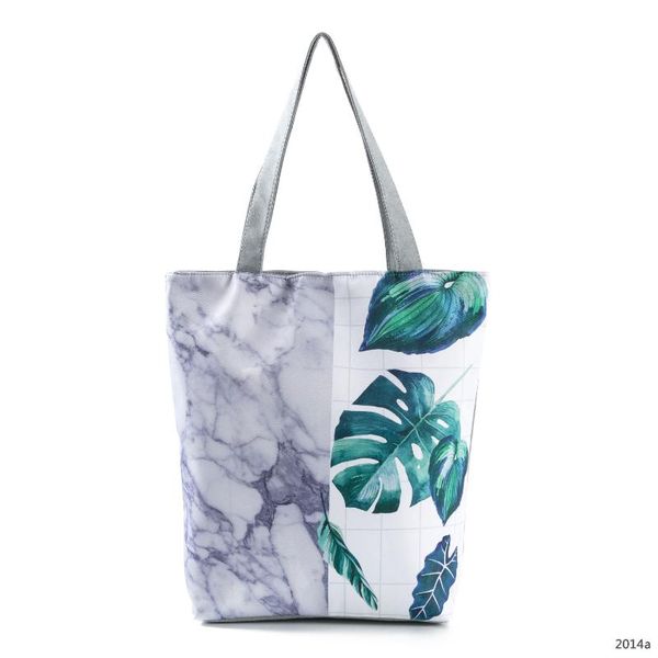 

evening bags natural wind printed green leaf female handbags portable women's shopping shoulder bag casual collapsible beach for lady
