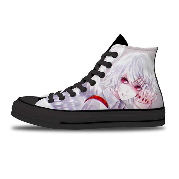 

tokyo ghoul diy japanese anime cartoon customized running non-slip for men's high-canvas shoes