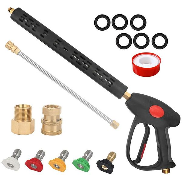 

car washer pressure trigger spray kit,power with extension wand lance replacement and 5 nozzle tips 4000 psi