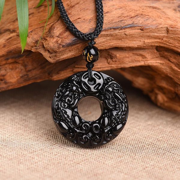 

pendant necklaces personality obsidian necklace safety button choker jewelry drop yp8075, Silver
