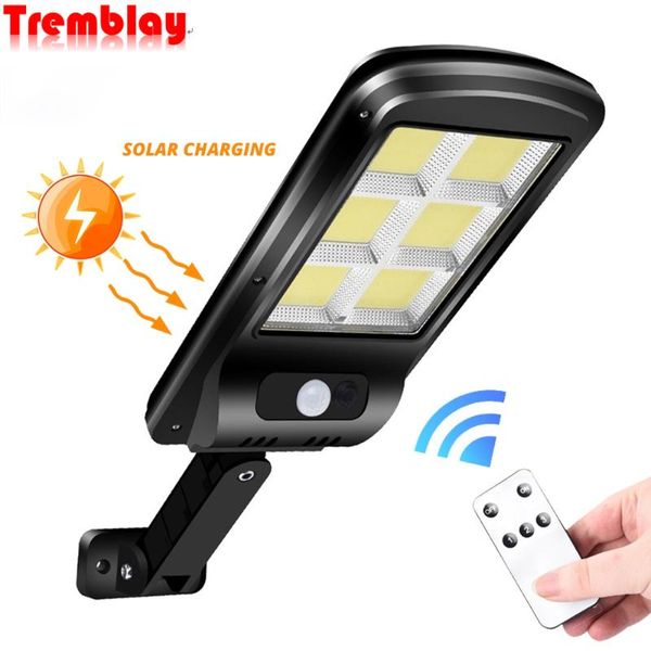 

solar lamps ip65 waterproof outdoor light wall street with ir motion sensor remote control 450 square meters patio lights