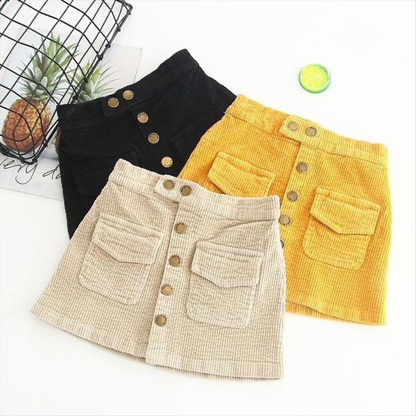 

autumn winter korean baby women skirts girls corduroy casual cotton elastic toddler kids velvet 2 7 years children clothes, Blue