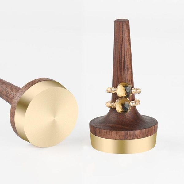 

jewelry pouches, bags wooden ring holder black walnut wood display brass stand engagement modern, Pink;blue