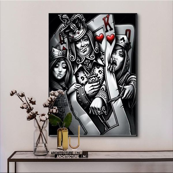 

paintings wall art posters canvas painting black and white poker characters prints nordic style poster decorative